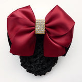 Bowknot-Style Barrette with Diamond Badge