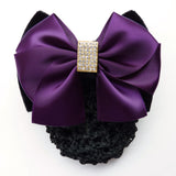 Bowknot-Style Barrette with Diamond Badge