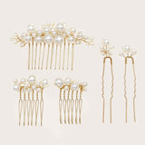 Wedding Style Diamond Hair Clip Combo (5 Pcs)