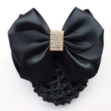 Bowknot-Style Barrette with Diamond Badge