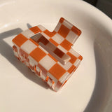 Checkerboard Claw Style Hair Clip