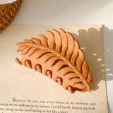 Claw-Style Hair Clip with Leaf Design