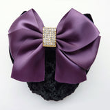 Bowknot-Style Barrette with Diamond Badge