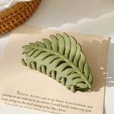 Claw-Style Hair Clip with Leaf Design