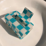 Checkerboard Claw Style Hair Clip