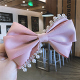 Bowknot-Design Barrette with Diamond Decoration