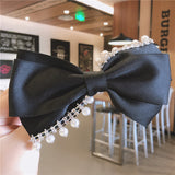 Bowknot-Design Barrette with Diamond Decoration