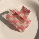 Checkerboard Claw Style Hair Clip