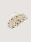 Claw-Style Hair Clip with Diamond and Pearl Decoration